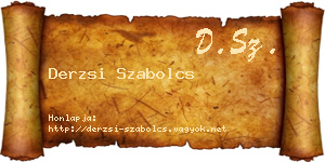 Derzsi Szabolcs névjegykártya