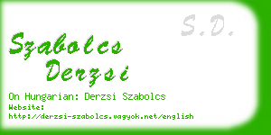 szabolcs derzsi business card